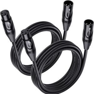 2 Black XLR Microphone Cables 10ft.